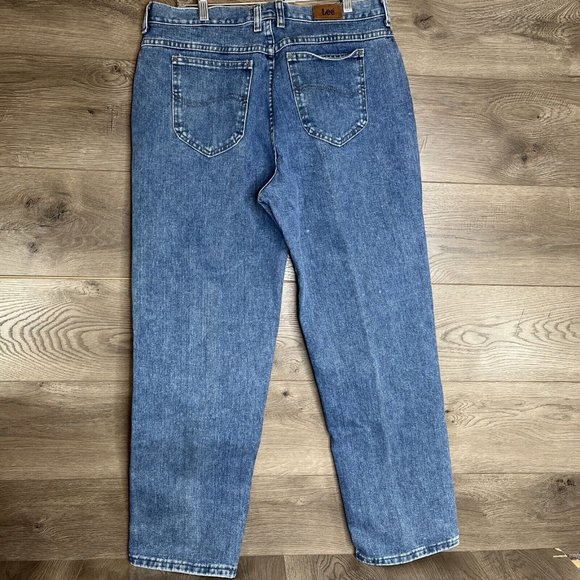 Lee Relaxed Jeans Womens 14 Medium Straight Leg Regular Blue jeans Denim - Picture 12 of 13